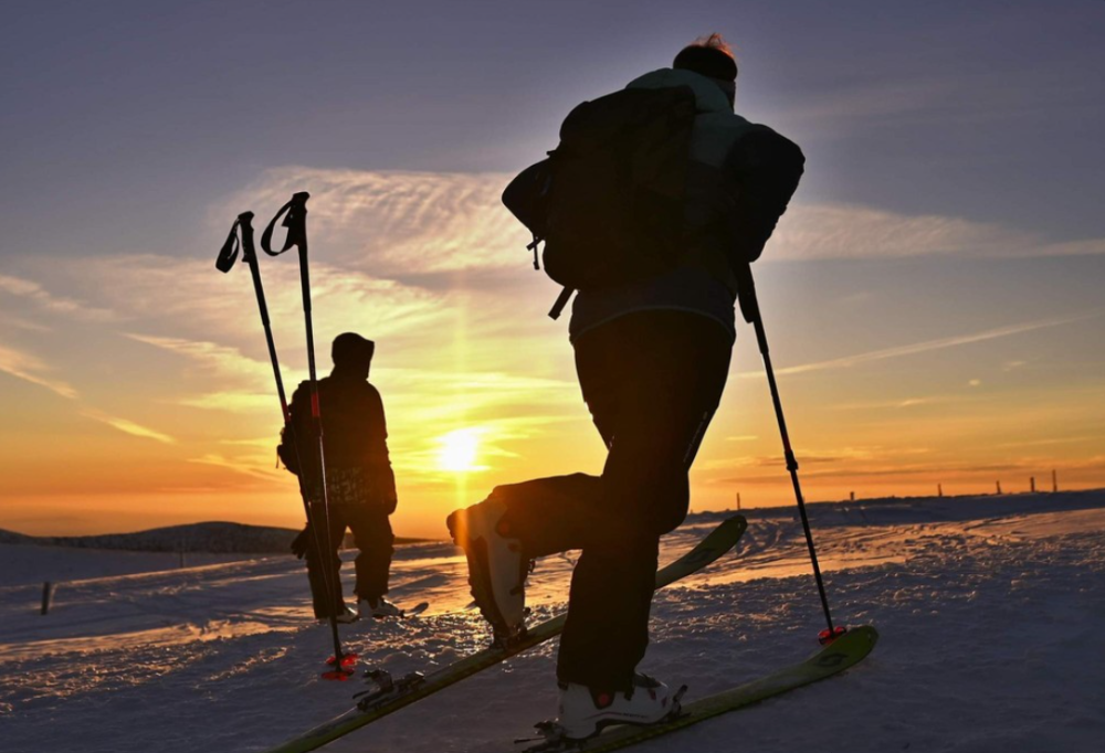 Evening ski touring tour